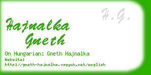 hajnalka gneth business card